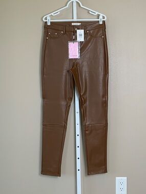 Avec Les Filles 5-Pocket Faux Leather Pants